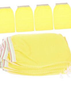 Einweg Peelinghandschuhe 25 Stück Sanftes Körperpeeling aus Vliesstoff Gelb für Dusche Macht die Haut Glatter