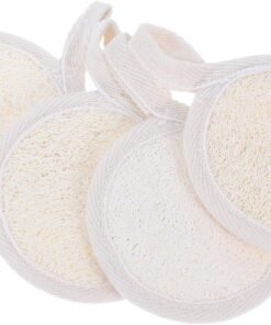 VALICLUD 4 Stück-pack Natürliche Luffa Reinigungstücher für Gesicht und Körper mit Peeling Funktion Waschbar für Dusche und Bad
