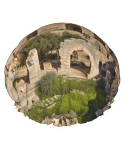 Israel At The Tower Of David Duschhaube für Frauen, wiederverwendbar, doppellagig, Badekappe, Haarnütze, wasserdicht, elastisches Band, Damen, Spa, Salon, Duschhut, Haarkappen