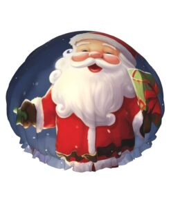 Merry Christmas Weihnachtsmann-Duschhaube, wiederverwendbar, wasserdicht, Duschhaube für Damen und Herren, elastisches Band, Badehaarmütze, doppellagig, waschbar, Badekappe für alle Frisuren