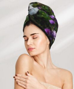 Mops im Garten Trockenes Haar Kappe Haartrocknen Hut mit Knöpfen Super Saugfähig Schnell Trocknendes Haar Handtuch Wrap Weiche Haar Hut für Frauen Trockenes Haar Turban für nasses lockiges