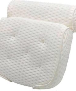 Bath Pillow with 4D Air Mesh Breathable Home Spa Pillow for Women Men with 7 PVC Suction Cup Helps Support Head Neck and Back