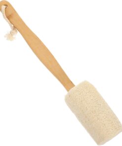Abaodam Ergonomische Duschbürste und Sanfte Hautmassage mit Langem Griff für Effektives Rückenpeeling aus Natürlichem Luffa Schwamm im Badezimmer