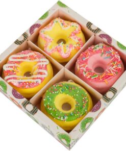 Healvian Donutförmige Badebomben 4 Stück mit Meersalz Feuchtigkeitsspendende Spa Badekugeln mit Pflanzenextrakten für Fuß und Vollbäder Zarte Hautpflege und Sanfter Peelingeffekt