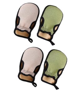 VALICLUD Badehandschuhe aus Pflanzlichem 250d Gewebe 4 Stück Peelinghandschuhe Zufällige Farbe zur Hautreinigung und Entfernung von Staub für Bad und Dusche