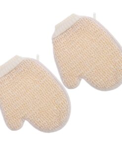 VALICLUD 2 Stück Peeling Duschhandschuhe für Erwachsene Doppelseitiges Design Waschbare Badehandschuhe aus Baumwolle für Sanftes Körperpeeling und Gründliche Reinigung in Dusche