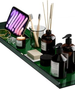 Badewannenablage, Acryl-Badewannenregal, Luxuriöser Badezimmer-Organizer, Bietet Platz Für Bücher, Telefone, Kerzen, Wein Und Tablets, Passend Für Alle Badewannen (Color : Green, S : 100CM)