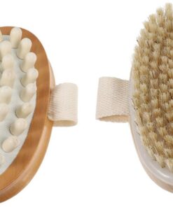 STOBAZA 2 Stück Trockenbürste mit Holzgriff Körpermassagebürste für Sanftes Peeling Leichter Multifunktionaler Massageroller zur Hautpflege und Reinigung für Reise und Tägliche Anwendung