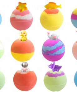 Badebälle mit Spielzeug Innen 12 Stück zur Körperreinigung | Sprudelbadkugeln für Kinder für , Geburtstag, Ferien, Sommer, Reisen, Spieltermine, Zuhause, Hotel, Gästebad, Badezimmer