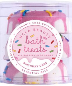 Bath Treats All Natural Bath Bombs Set - Birthday Cake by NCLA for Women - 3 Pc Bath Bomb