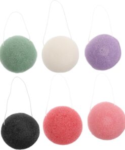 VALICLUD 6 Stück Konjakschwämme Gesichtsschwamm Komprimiert aus Natürlichem Schwamm zur Sanften Reinigung und Make Up Entfernung für Hautpflege und Massage Zufällige Farbe