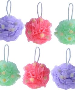 OUNONA Duschschwämme mit Bunten Badebällen aus Netzmaterial für Körperpeeling Reinigung und Pflege Dusche Wiederverwendbar und Platzsparend Zufällige Farbe