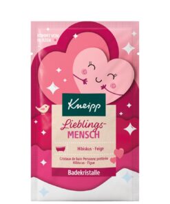 Kneipp Badekristalle Lieblingsmensch, Sachet mit naturreinem Tiefensalz und mit hochwertigem Hibiskus- und Feigenextrakt, fruchtig-floraler Duft, 60g