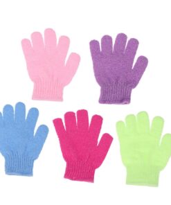 OUNONA Badehandschuhe Zufällige Farbe aus Nylon 12 Stück Fünf Finger Körperpeeling Handschuhe Sanftes Entfernen von Abgestorbener Haut und Staub für Dusche und Bad