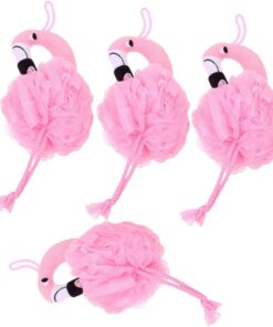 OUNONA 4 Stück Flamingo Badeschwämme Kinder Weicher Dusch- und Peelingschwamm Schadstofffrei Zart zur Haut für Kinderbad Waschbar Badeschwamm