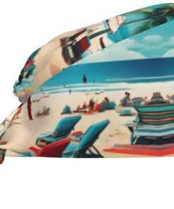 Strandlandschaften, Reinigungskappe, atmungsaktiv, verstellbar, für den Mehrzweckgebrauch in Chef, Spa, Fitness und Zuhause