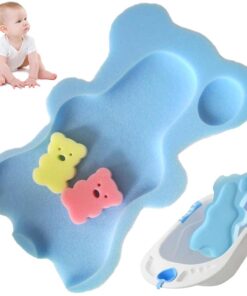 Baby-Badeschwamm für Kinder von 0–6 Jahren 50 x 31 x 4 cm rutschfeste und Cartoon-Baby-Badehilfe mit Schwamm sicher für Kleinkinder