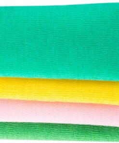 VALICLUD 4stücke Haushaltswaschlappen Duschschwamm aus Nylon mit Peeling-Funktion Leicht und Tragbar mit Aufhängeöse für Badetuch und Körperpeeling Zufällige Farbe