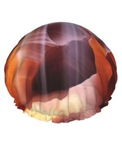Antelope Canyon bedruckte Duschhaube für Damen, wasserdichte Badekappen, wiederverwendbar, doppellagig, Duschhut, Bade-Duschkappen für Männer und Damen, Spa, Salon