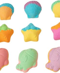 Badebomben für Kinder mit Spielzeug 9-teiliges Duschprodukt im Meeresthema | Brauseball-Set für Mädchen, Geburtstag, Ferien, Reisen, Hotel, Zuhause, Bad, WC, Kita