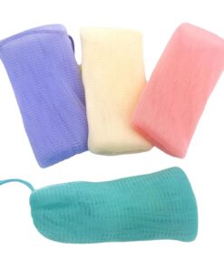 Cabilock 4 Stück-pack Seifenbeutel aus Pe Netzgewebe mit Kordelzug Bunte Peelingseifenbeutel zum Aufschäumen und Aufbewahren für Gesichts und Körperreinigung