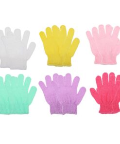 STOBAZA 10 Stück Nylon Peelinghandschuhe mit Massagefunktion zum Duschen und Baden Weiche Elastische Fünf Finger Handschuhe für Beine und Rücken im Haushalt Zufällige Farbe