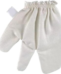 Raw Silk Handschuhe, Peeling-Fäustlinge, Trockenbürsten, Massagezubehör, elastisches Handgelenkband, pflegende weiche Textur für Bad, Spa, Dusche, 1 Stück