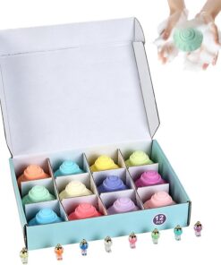 Badebälle mit Spielzeug für Kinder 12 Stück Fliegende Untertassen | Brausende Duschkugel-Set Für Mädchen Spielverabredungen Sommer Hotel Zuhause Reise Toilette Waschraum