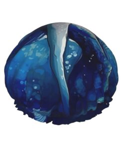 Blaue Meerjungfrau Duschhaube für Damen, wiederverwendbar, wasserdicht, waschbar, elastisches Band, doppelschichtige Badekappe, extra groß für langes Haar