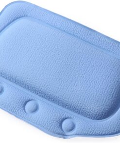 OUNONA PVC Badewannenkissen mit 3 Starken Saugnäpfen Spa Stützkissen für Nacken und Kopf Dunkelblau Abwaschbar rutschfest für Badewanne und Badezimmer