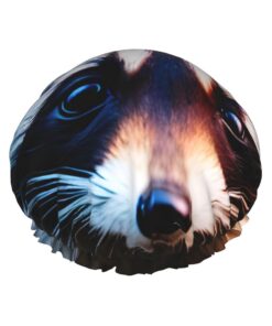 Little Raccoon Gesichts-Druck, doppellagig, wiederverwendbar, leicht und weich, Badehaube für Frauen