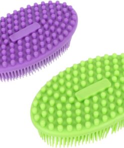 VALICLUD 2 Stück Silikonbürste für Shampoo und Massage Multifunktionale Waschkopf und Körperpeelingbürste Tragbare Massagebürste für Sanfte Babypflege