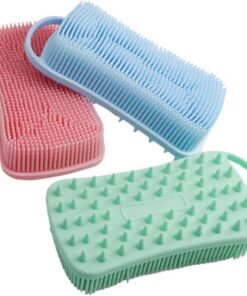 OUNONA 3stücke Körperpeeling-schrubber Silikon Körperschrubber Badbürste mit Rückenkratzer Duschbürste für Frauen und Männer Sanftes Peeling und Baden