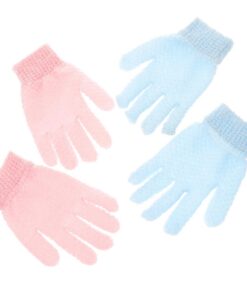 VALICLUD Badehandschuhe Doppelseitig für Körperpeeling Duschhandschuhe aus Terylen mit Loofah-textur für Entgiftung und Massage mit Aufhängeschlaufe