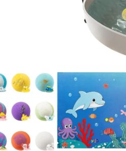 Badebälle für Kinder | 12-teiliges Badeset | Natürliche Badebälle | für und Mädchen, Ferien, Spielverabredungen, Sommer, Reisen, WC, Badezimmer, Hotel, Zuhause,