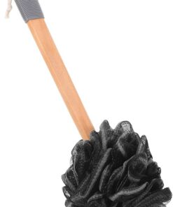 OUNONA Anti Rutsch Duschschwamm aus Pe und Holz mit Praktischem Aufhänger Langer Körperpeeling Schwamm für Bad und Reisen zur Sanften Hautreinigung Am Hals und Beinen