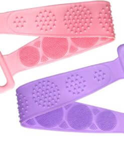 Healvian 2stücke Rückendusche Peeling-körperschwamm mit Langen Griffen Badewannenschwamm für Rücken und Schultern Duschschwamm zum Peelen und Entfernen von Hornhaut Peelinghandschuhe für Gr