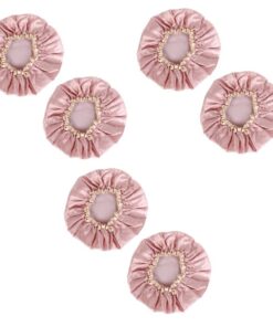 Healvian 3er-sets Doppellagige Badekappe Für Damen Stilvolle Mütze Elastisches Band Zum Duschen Und Schlafen 2 Stück X 3