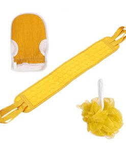 OUNONA 3stücke Bademassageball mit Rückenmassagehandtuch Handtuchset für Duschhandtuch Massagehandschuhe zum Peelen Sanfte Hautreinigung Maschinenwaschbar Wiederverwendbar