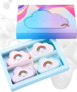 Sprudelndes Schaumbad für Erwachsene Regenbogenfarbener Sanfter Duschball | 4er-Set dichte Schaumbad-Kugeln Geeignet Für Kinder, , Mädchen, Jugendliche, Und Zuhause