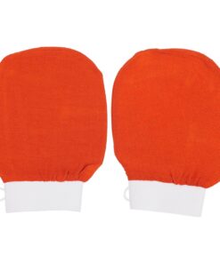Peelinghandschuhe Orange aus Rayon 2 Stück Exfolierend Leicht und Effektiv Tragbar für Körper und Rücken für Dusche und Massage