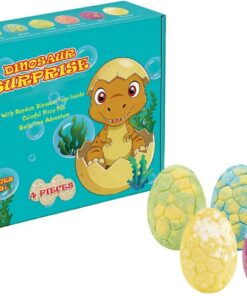Schaumbadekugeln 4 Stück eiförmiges Duschgel mit langanhaltendem Duft | Natürliche Handgefertigte Badekugel Mit Dinosaurier-Spielzeug Innen Spa Entspannung Geburtstag Sommer Selbstsorge