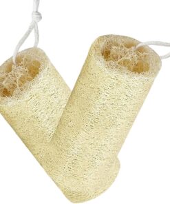 Packung Mit 2 Natürlichen Luffa Schwämmen Für Peelings Und Tiefenreinigung. Freundliche Und Biologisch Abbaubare Badeaccessoires Biologisch Abbaubare Duschschwämme