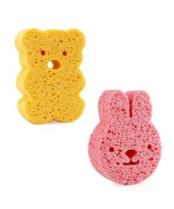 2 Stück Badeschwamm Kinder, Cartoon-Form, Konjac Badeschwamm für Baby