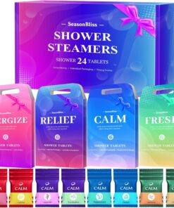 SeasonBliss Einzeln verpackte Duschtabletten, 24 Stück, natürliche Zutaten, 8 verschiedene Aromen, einzeln verpackt, perfektes Geschenk für Mama oder Freunde zu Weihnachten.
