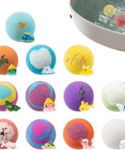 Badebällchen für Kinder 12-teiliges, natürliches, sanftes und buntes | Brausebälle Badespielzeug-Set für Kinder Für Mädchen und – entspannendes Badevergnügen, Spielspaß,