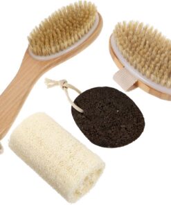 VALICLUD Badebürsten Bimsstein für Fußpeeling Körperbürste und Rückenbürste Praktisches Reinigungsbürstenset aus Hochwertigen Materialien für Badewanne