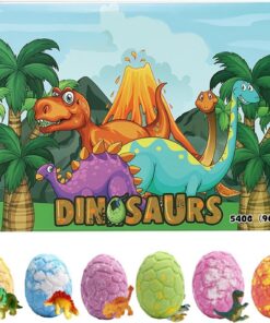 Dinosaur Kids Bath Balls – Rich Bubble Dissolving, Quick Melt with Fun Surprise, Tub Salt with Dinosaur Egg, Boys Bath for Home Travel, Bath Balls for Home Travel, Bath Balls for Preschool Bathroom