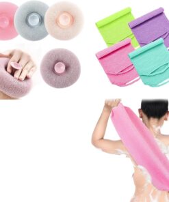 BARASH 8 Stück Peeling-Duschbürsten, Rückenschrubber for Duschset, weiche Badeschwamm-Reinigungsbürste, Massage-Badeschwammball mit Saugnapf