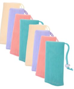 Healvian Seifenbeutel Leichter Shampoo Riegel Halter mit Kordelzug 8 Stück aus PE Massagefunktion und Schnelles Trocknen für Dusche und Reise für Badezimmer Zubehör